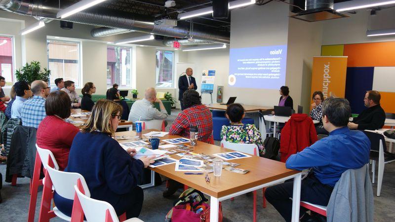 Dr. Kevin Snider, chancellor, presents Corner CON event vision to attendees