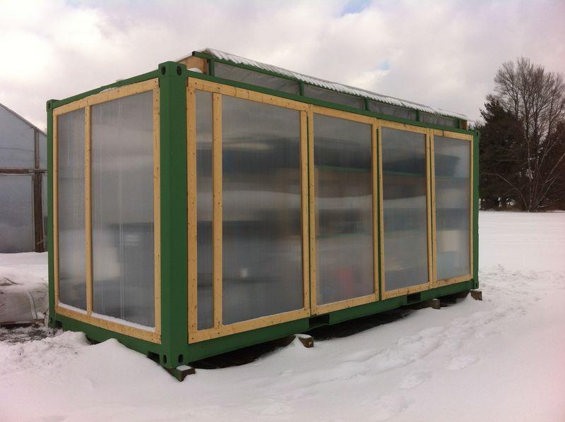 hydroponics garden created from a shipping container